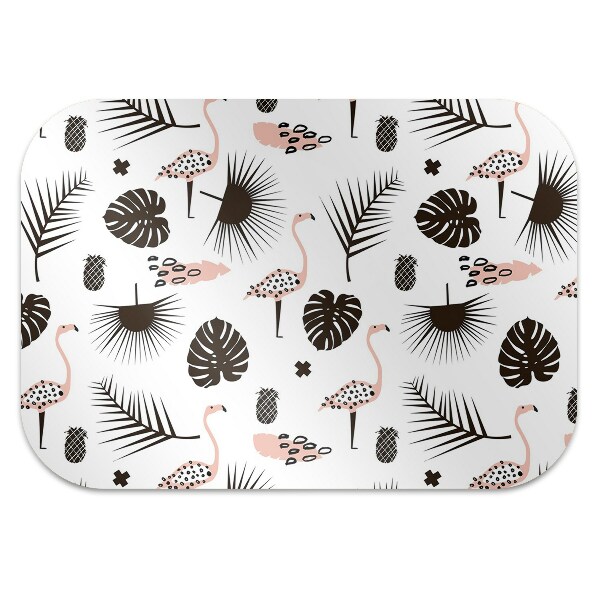 Tapis fauteuil bureau do biura Feuilles et flamants