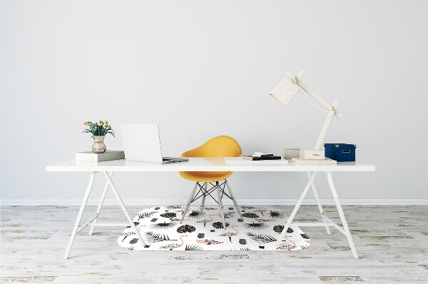 Tapis fauteuil bureau do biura Feuilles et flamants