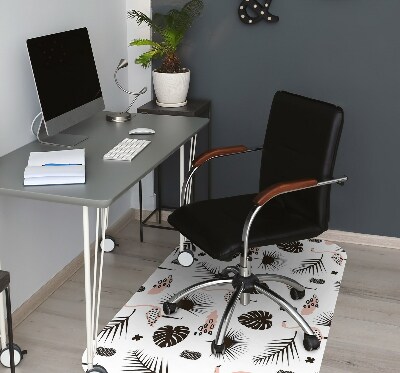 Tapis fauteuil bureau do biura Feuilles et flamants