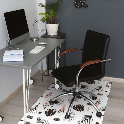 Tapis fauteuil bureau do biura Feuilles et flamants