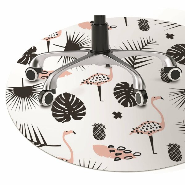 Tapis fauteuil bureau do biura Feuilles et flamants