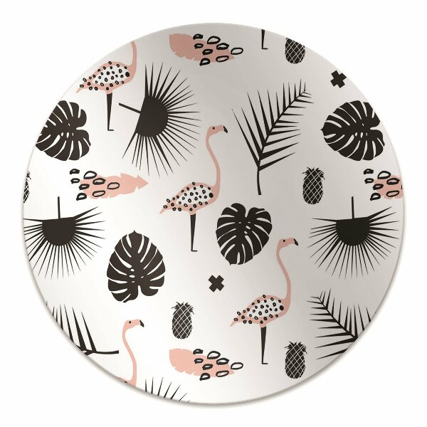 Tapis fauteuil bureau do biura Feuilles et flamants