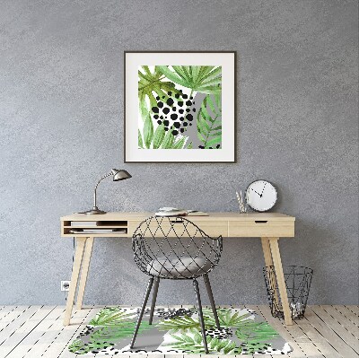 Tapis fauteuil bureau do biura Feuilles tropicales