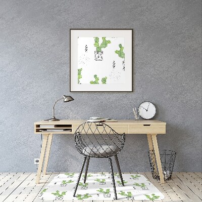 Tapis de chaise de bureau Cactus verts