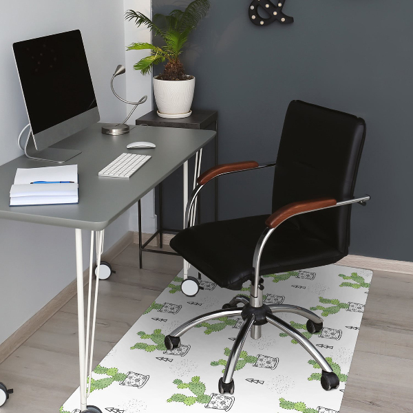 Tapis de chaise de bureau Cactus verts
