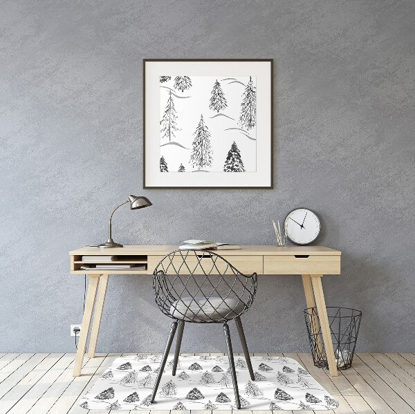 Tapis pour chaise de bureau Arbre de Noël d'hiver