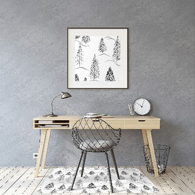 Tapis pour chaise de bureau Arbre de Noël d'hiver