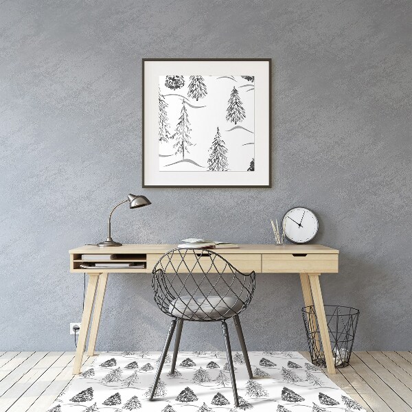 Tapis pour chaise de bureau Arbre de Noël d'hiver