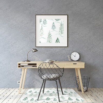 Tapis pour chaise de bureau Arbre de Noël d'hiver