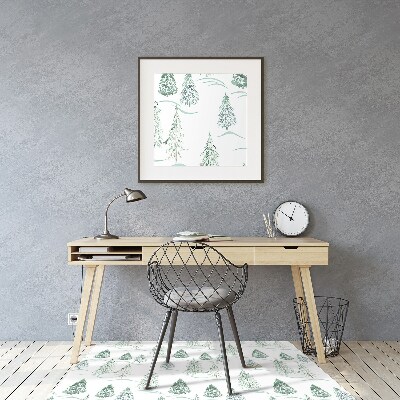 Tapis pour chaise de bureau Arbre de Noël d'hiver