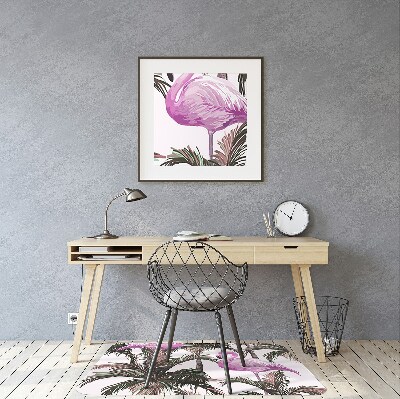 Tapis pour chaise de bureau Flamingos dans la paume