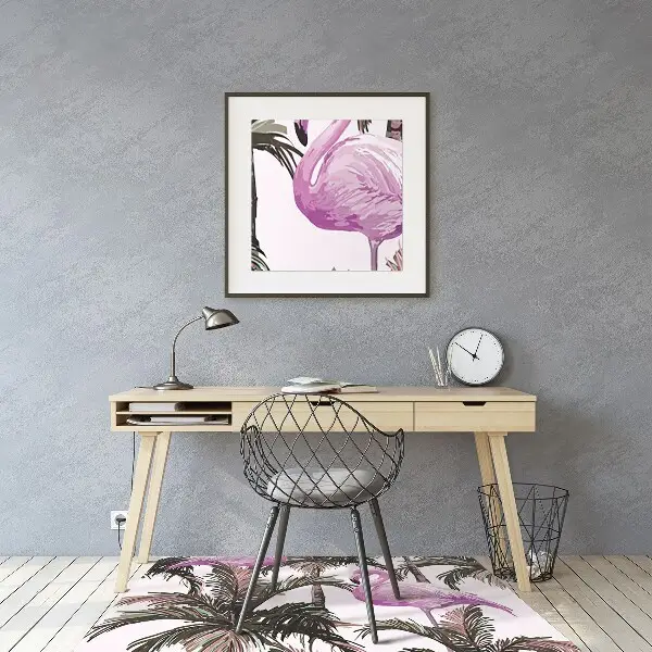 Tapis pour chaise de bureau Flamingos dans la paume