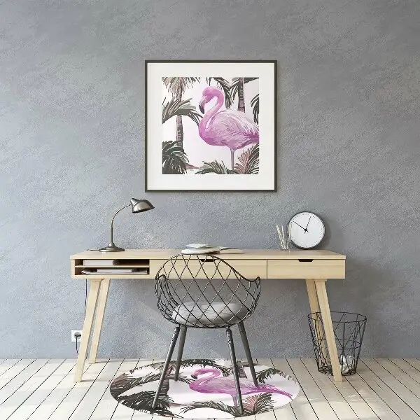 Tapis pour chaise de bureau Flamingos dans la paume
