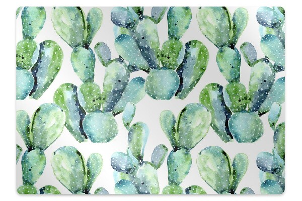 Tapis de chaise de bureau Cactus aquarelle