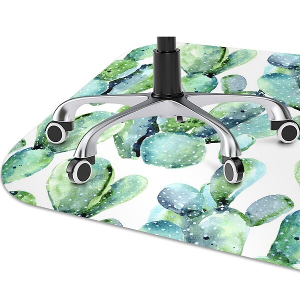 Tapis de chaise de bureau Cactus aquarelle