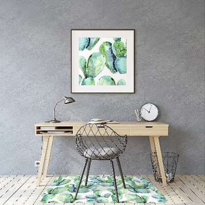 Tapis de chaise de bureau Cactus aquarelle