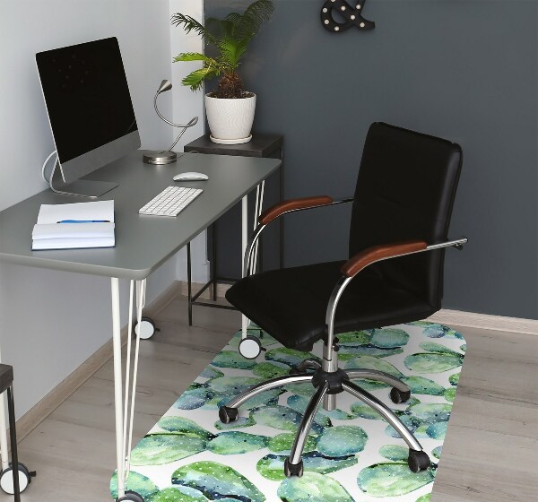 Tapis de chaise de bureau Cactus aquarelle