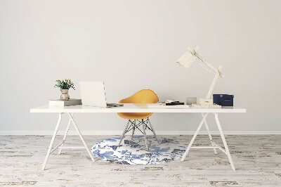 Tapis de chaise de bureau Fleurs bleues