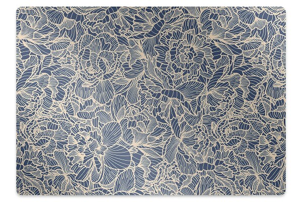 Tapis de chaise de bureau Fleur bleue