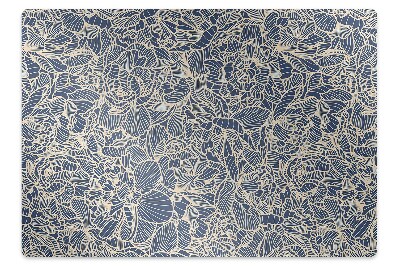 Tapis de chaise de bureau Fleur bleue