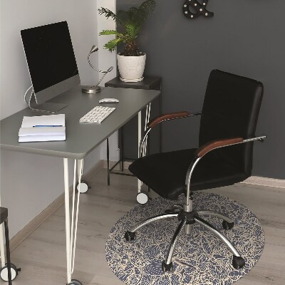 Tapis de chaise de bureau Fleur bleue