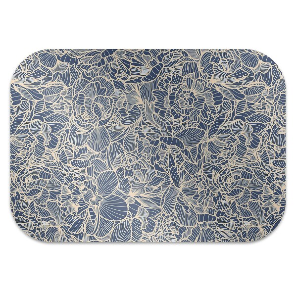 Tapis de chaise de bureau Fleur bleue