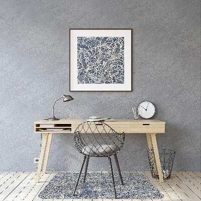 Tapis de chaise de bureau Fleur bleue