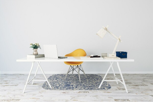 Tapis de chaise de bureau Fleur bleue