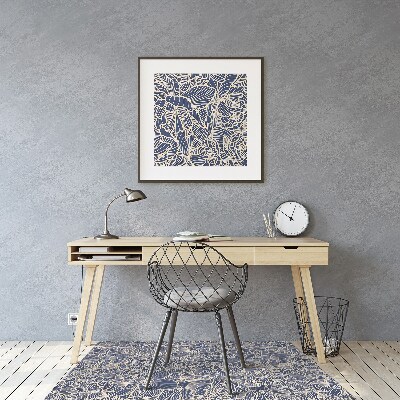 Tapis de chaise de bureau Fleur bleue