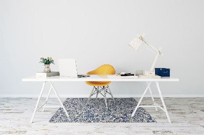 Tapis de chaise de bureau Fleur bleue