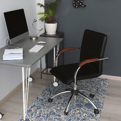 Tapis de chaise de bureau Fleur bleue