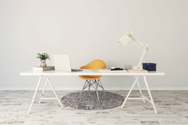 Tapis de chaise de bureau Fleur bleue