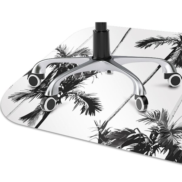 Tapis pour chaise de bureau Palmier noir et blanc