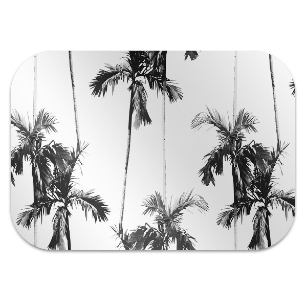 Tapis pour chaise de bureau Palmier noir et blanc