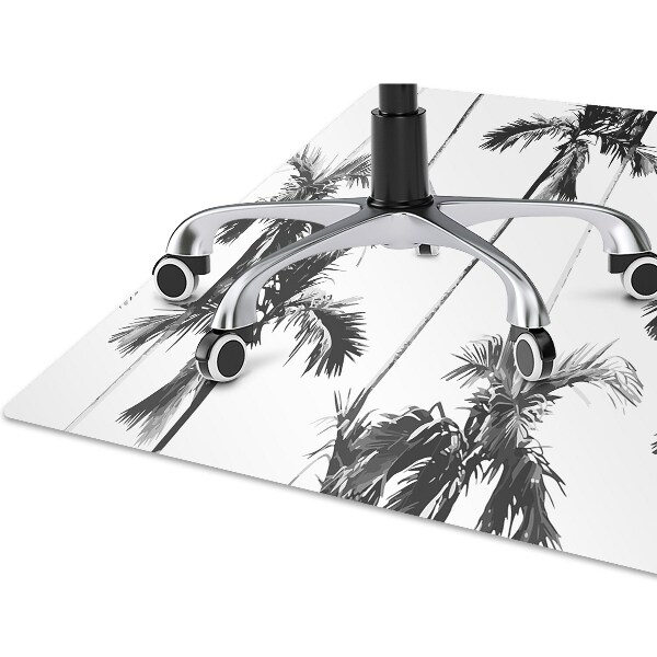Tapis pour chaise de bureau Palmier noir et blanc
