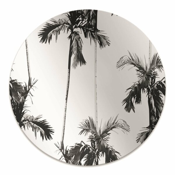 Tapis pour chaise de bureau Palmier noir et blanc