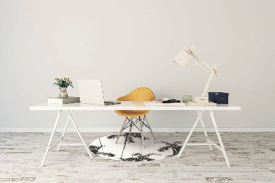 Tapis pour chaise de bureau Palmier noir et blanc