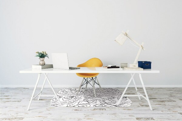 Tapis pour chaise de bureau Fleurs de pivoine