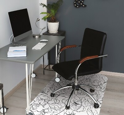 Tapis pour chaise de bureau Fleurs de pivoine