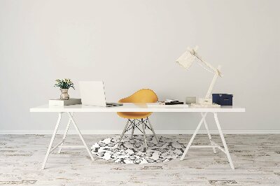 Tapis pour chaise de bureau Papillon noir et blanc