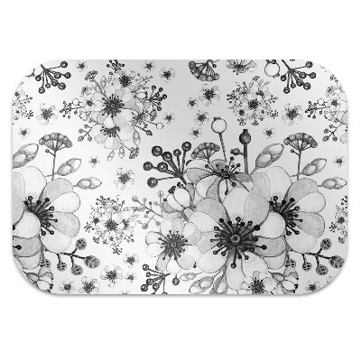 Tapis fauteuil bureau do biura Motif noir et blanc