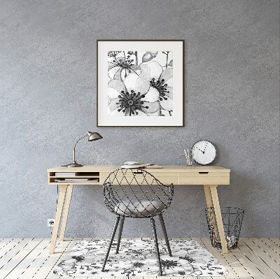 Tapis fauteuil bureau do biura Motif noir et blanc