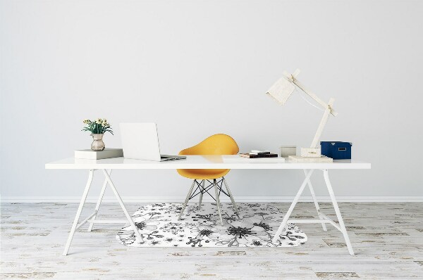 Tapis fauteuil bureau do biura Motif noir et blanc