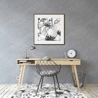 Tapis fauteuil bureau do biura Motif noir et blanc