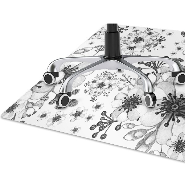 Tapis fauteuil bureau do biura Motif noir et blanc