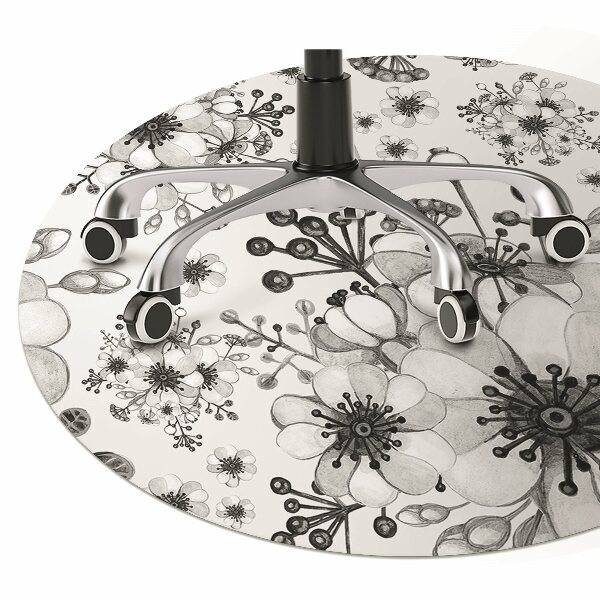Tapis fauteuil bureau do biura Motif noir et blanc