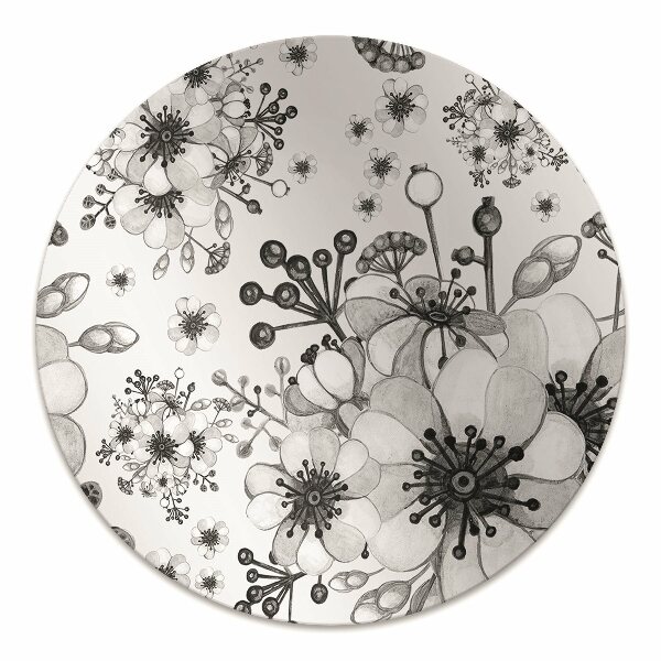 Tapis fauteuil bureau do biura Motif noir et blanc