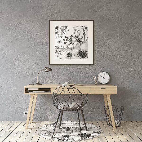 Tapis fauteuil bureau do biura Motif noir et blanc