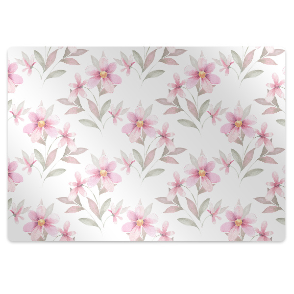 Tapis bureau Fleurs roses