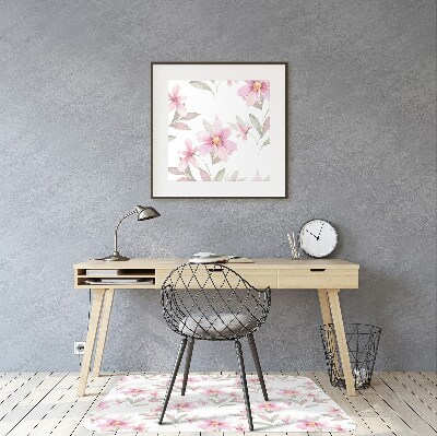 Tapis bureau Fleurs roses